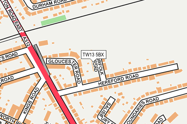 TW13 5BX map - OS OpenMap – Local (Ordnance Survey)
