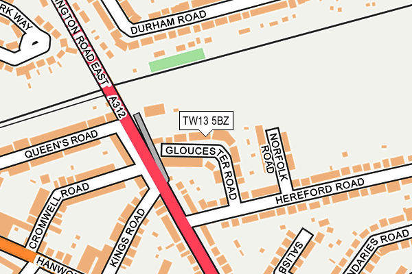 TW13 5BZ map - OS OpenMap – Local (Ordnance Survey)