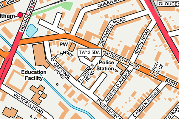 TW13 5DA map - OS OpenMap – Local (Ordnance Survey)