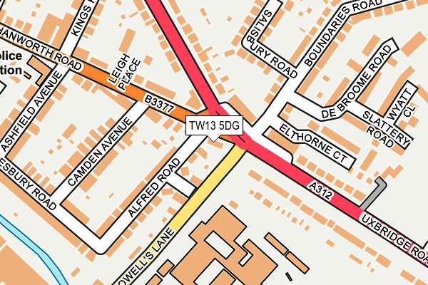 TW13 5DG map - OS OpenMap – Local (Ordnance Survey)