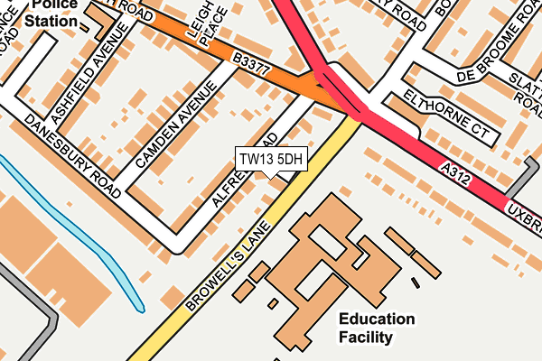 TW13 5DH map - OS OpenMap – Local (Ordnance Survey)
