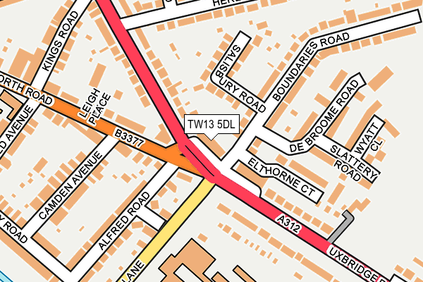 TW13 5DL map - OS OpenMap – Local (Ordnance Survey)