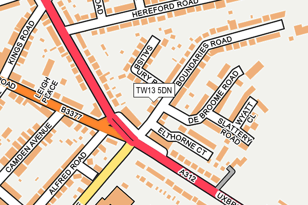 TW13 5DN map - OS OpenMap – Local (Ordnance Survey)