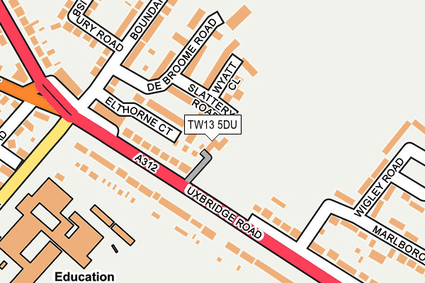 TW13 5DU map - OS OpenMap – Local (Ordnance Survey)