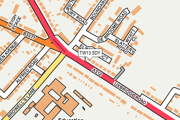 TW13 5DY map - OS OpenMap – Local (Ordnance Survey)