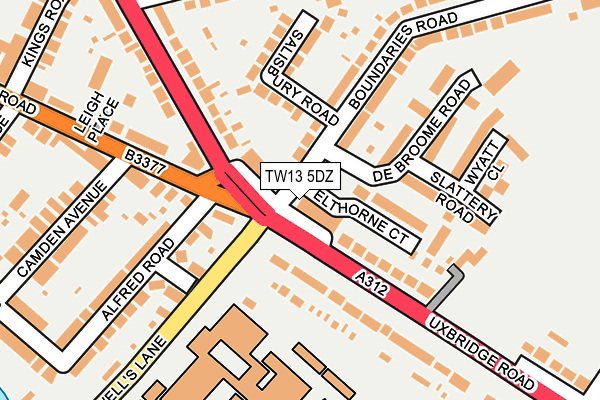 TW13 5DZ map - OS OpenMap – Local (Ordnance Survey)