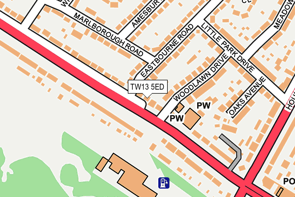 TW13 5ED map - OS OpenMap – Local (Ordnance Survey)