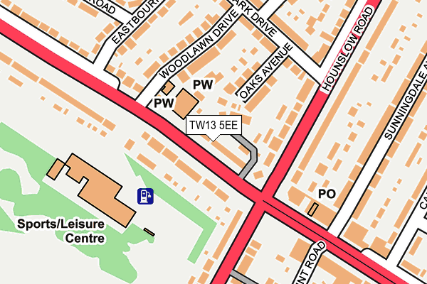 TW13 5EE map - OS OpenMap – Local (Ordnance Survey)