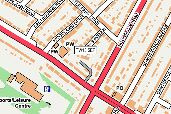 TW13 5EF map - OS OpenMap – Local (Ordnance Survey)