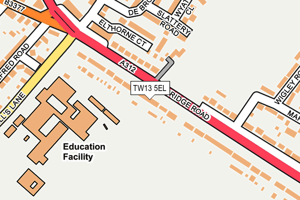 TW13 5EL map - OS OpenMap – Local (Ordnance Survey)