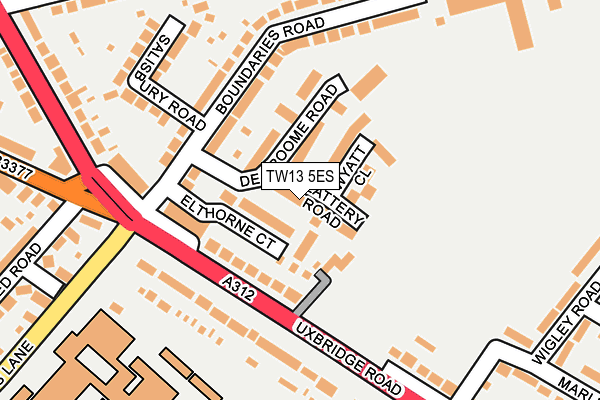 TW13 5ES map - OS OpenMap – Local (Ordnance Survey)