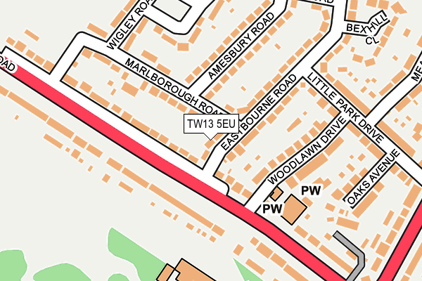 TW13 5EU map - OS OpenMap – Local (Ordnance Survey)