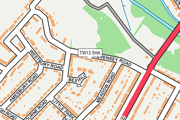 TW13 5HA map - OS OpenMap – Local (Ordnance Survey)