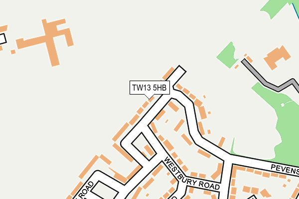 TW13 5HB map - OS OpenMap – Local (Ordnance Survey)