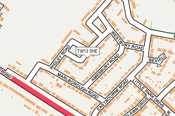 TW13 5HE map - OS OpenMap – Local (Ordnance Survey)