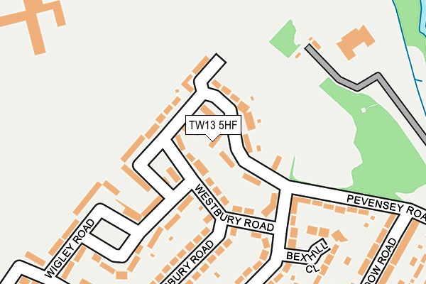 TW13 5HF map - OS OpenMap – Local (Ordnance Survey)