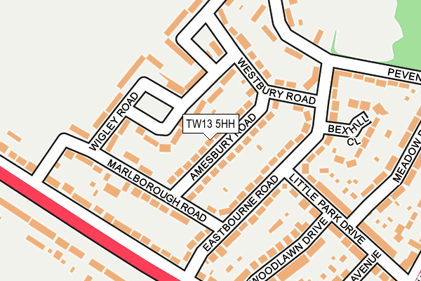 TW13 5HH map - OS OpenMap – Local (Ordnance Survey)