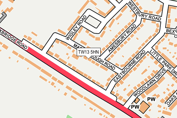 TW13 5HN map - OS OpenMap – Local (Ordnance Survey)