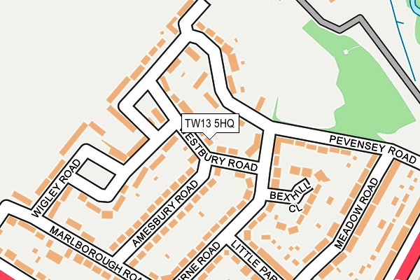 TW13 5HQ map - OS OpenMap – Local (Ordnance Survey)