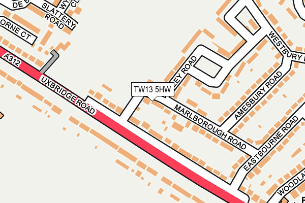 TW13 5HW map - OS OpenMap – Local (Ordnance Survey)