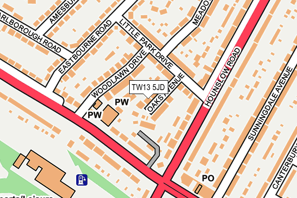 TW13 5JD map - OS OpenMap – Local (Ordnance Survey)