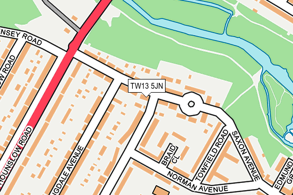 TW13 5JN map - OS OpenMap – Local (Ordnance Survey)