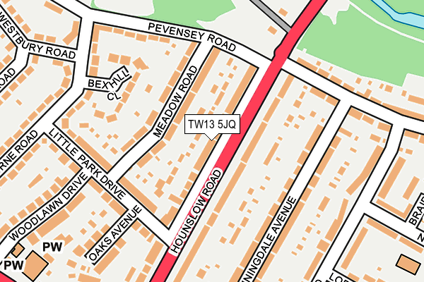 TW13 5JQ map - OS OpenMap – Local (Ordnance Survey)