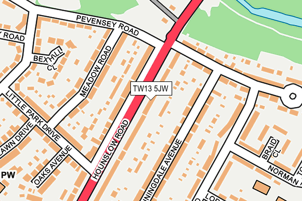 TW13 5JW map - OS OpenMap – Local (Ordnance Survey)