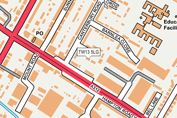 TW13 5LG map - OS OpenMap – Local (Ordnance Survey)