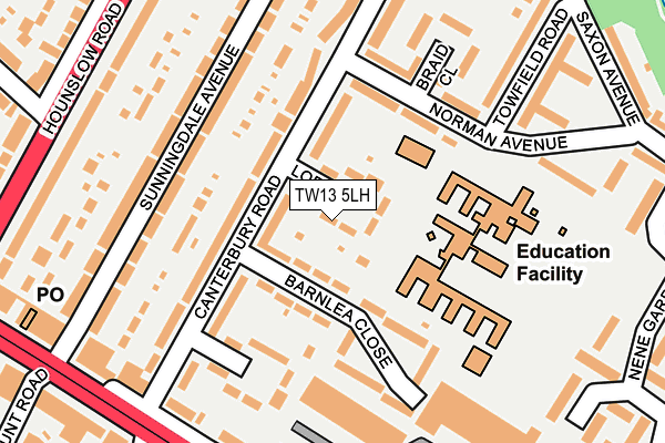 TW13 5LH map - OS OpenMap – Local (Ordnance Survey)