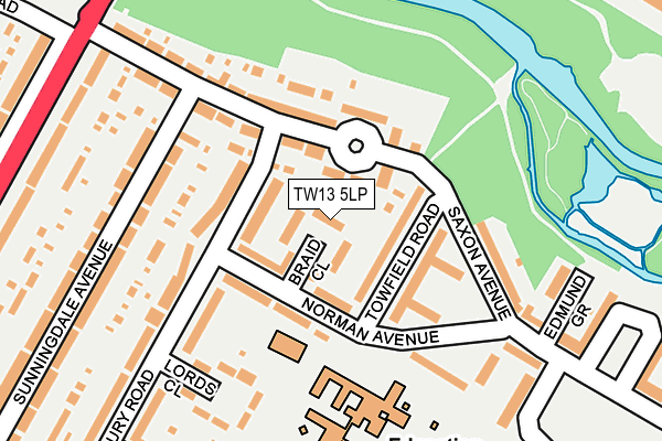 TW13 5LP map - OS OpenMap – Local (Ordnance Survey)
