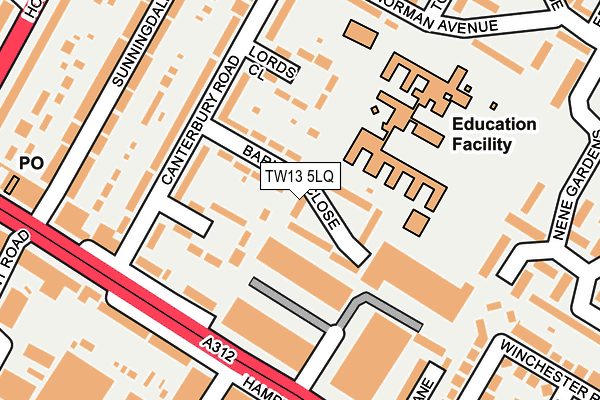 TW13 5LQ map - OS OpenMap – Local (Ordnance Survey)