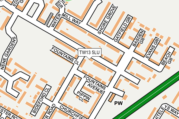TW13 5LU map - OS OpenMap – Local (Ordnance Survey)