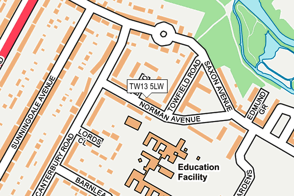 TW13 5LW map - OS OpenMap – Local (Ordnance Survey)