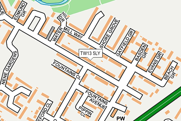 TW13 5LY map - OS OpenMap – Local (Ordnance Survey)