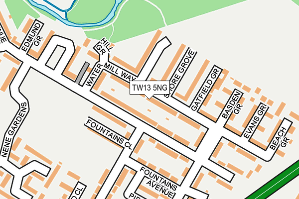 TW13 5NG map - OS OpenMap – Local (Ordnance Survey)
