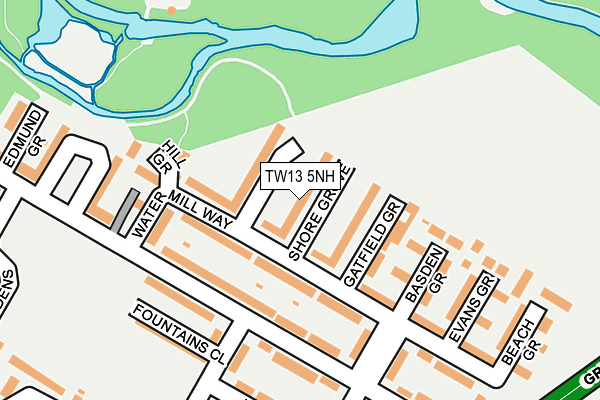TW13 5NH map - OS OpenMap – Local (Ordnance Survey)
