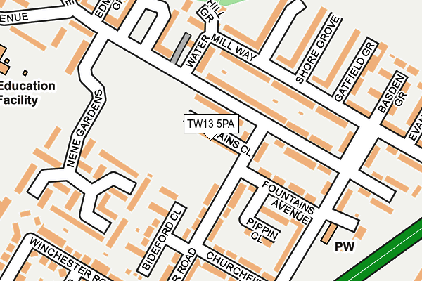 TW13 5PA map - OS OpenMap – Local (Ordnance Survey)