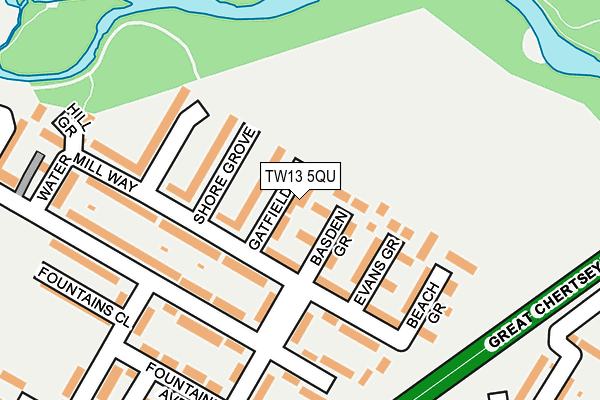 TW13 5QU map - OS OpenMap – Local (Ordnance Survey)