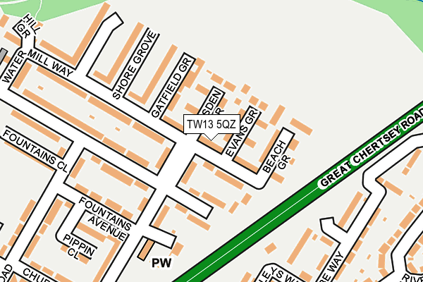 TW13 5QZ map - OS OpenMap – Local (Ordnance Survey)