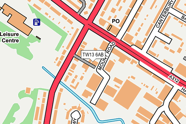 TW13 6AB map - OS OpenMap – Local (Ordnance Survey)