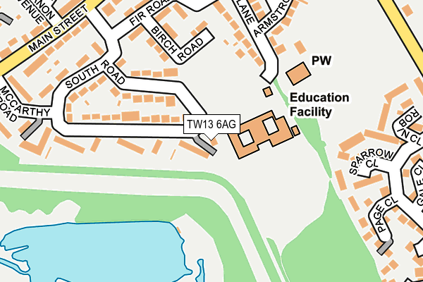 TW13 6AG map - OS OpenMap – Local (Ordnance Survey)