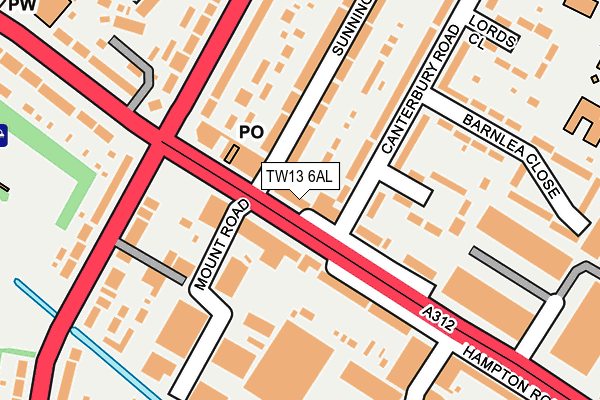 TW13 6AL map - OS OpenMap – Local (Ordnance Survey)