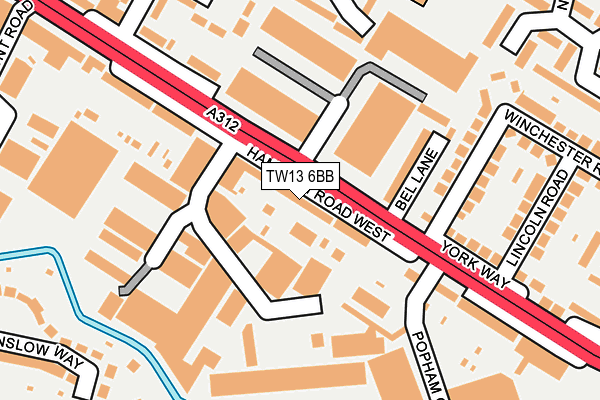 TW13 6BB map - OS OpenMap – Local (Ordnance Survey)