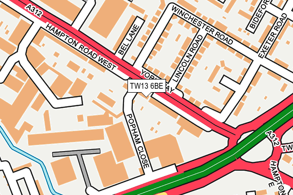 TW13 6BE map - OS OpenMap – Local (Ordnance Survey)