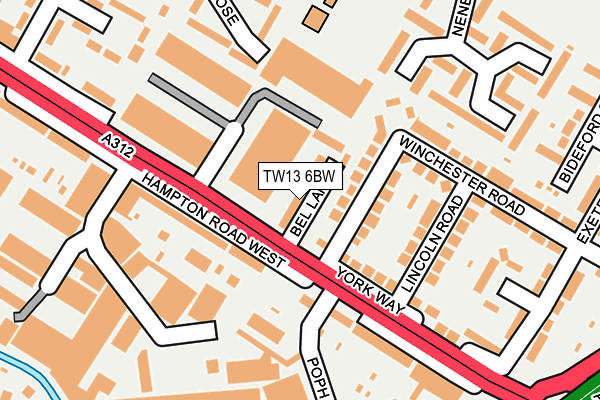 TW13 6BW map - OS OpenMap – Local (Ordnance Survey)