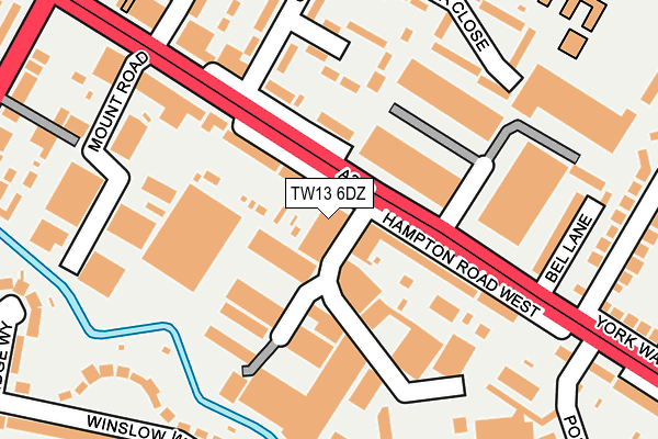 TW13 6DZ map - OS OpenMap – Local (Ordnance Survey)