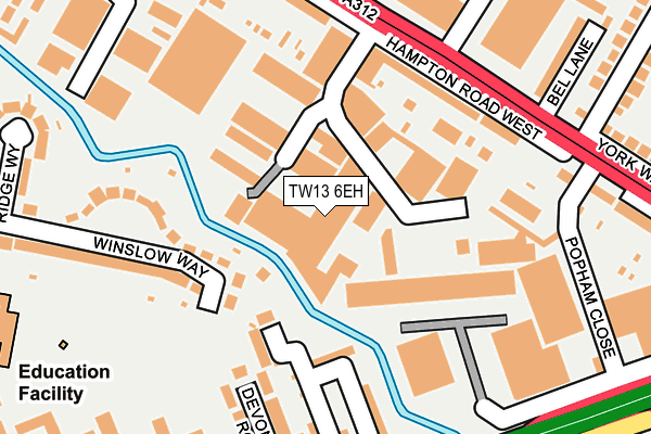 TW13 6EH map - OS OpenMap – Local (Ordnance Survey)