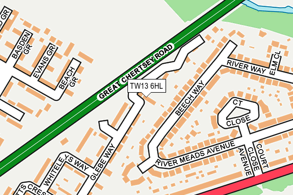 TW13 6HL map - OS OpenMap – Local (Ordnance Survey)