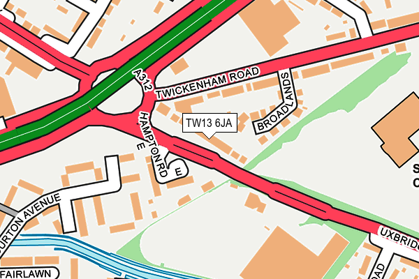 TW13 6JA map - OS OpenMap – Local (Ordnance Survey)